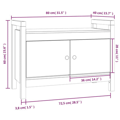 Halbankje 80X40X60 Cm Massief Grenenhout Honingbruin