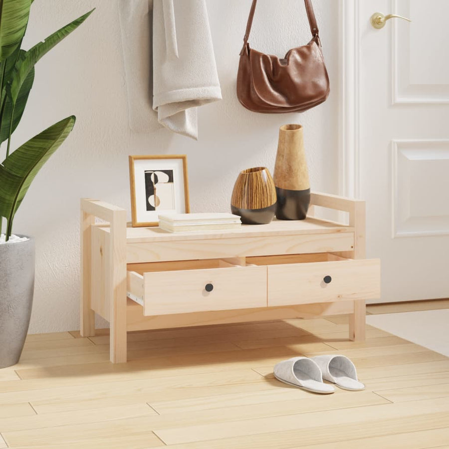 Halbankje 80X40X43 Cm Massief Grenenhout 1 80 x 40 x 43 cm Naturel