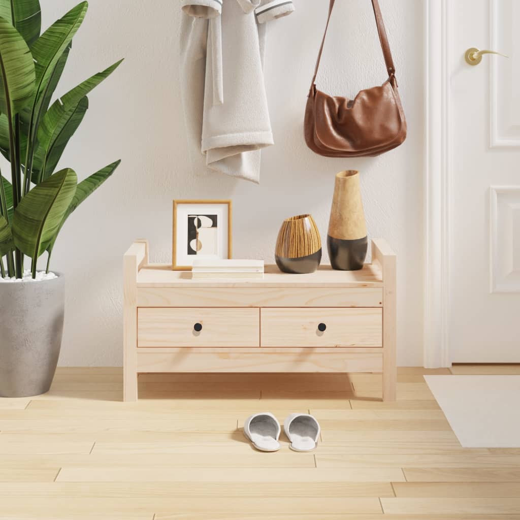 Halbankje 80X40X43 Cm Massief Grenenhout 1 80 x 40 x 43 cm Naturel