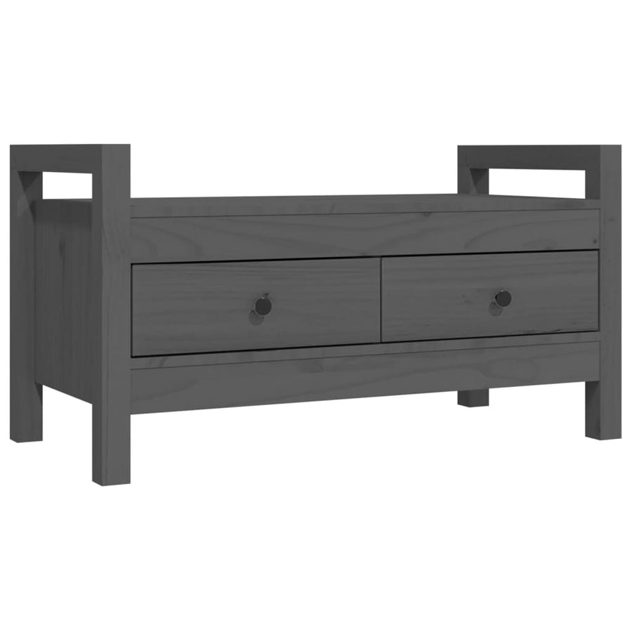 Halbankje 80X40X43 Cm Massief Grenenhout Grijs