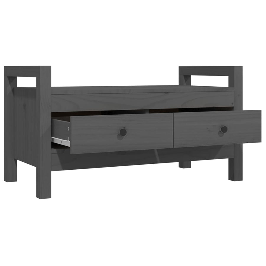 Halbankje 80X40X43 Cm Massief Grenenhout Grijs