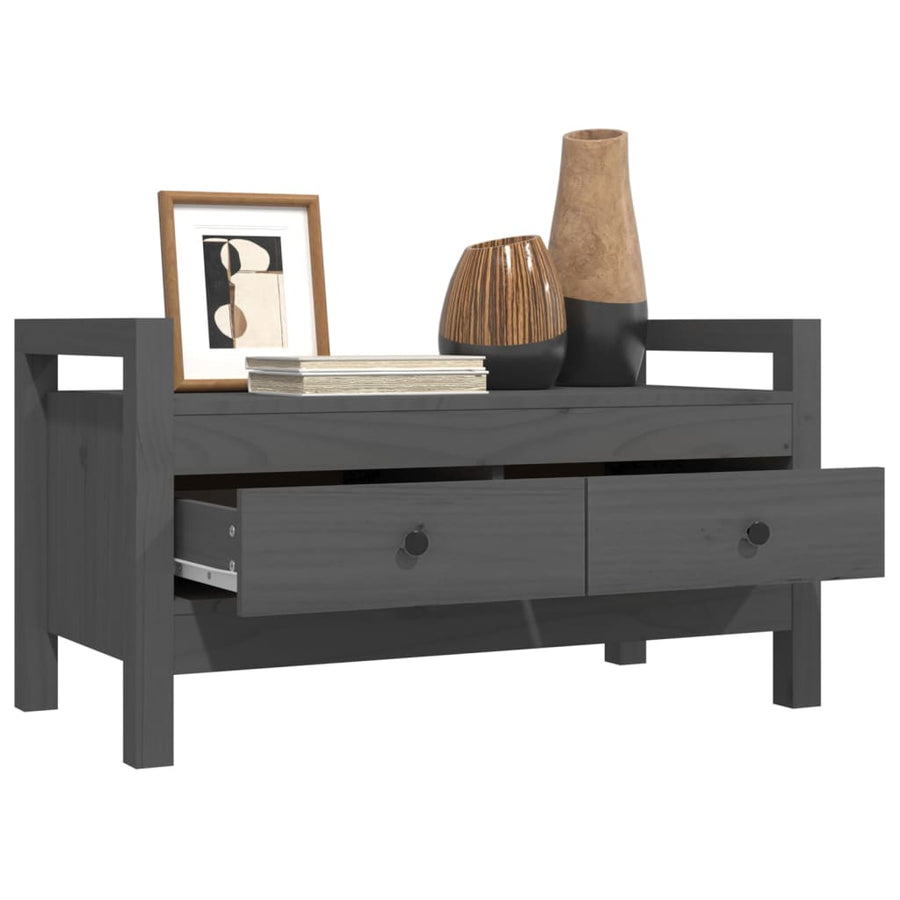 Halbankje 80X40X43 Cm Massief Grenenhout Grijs