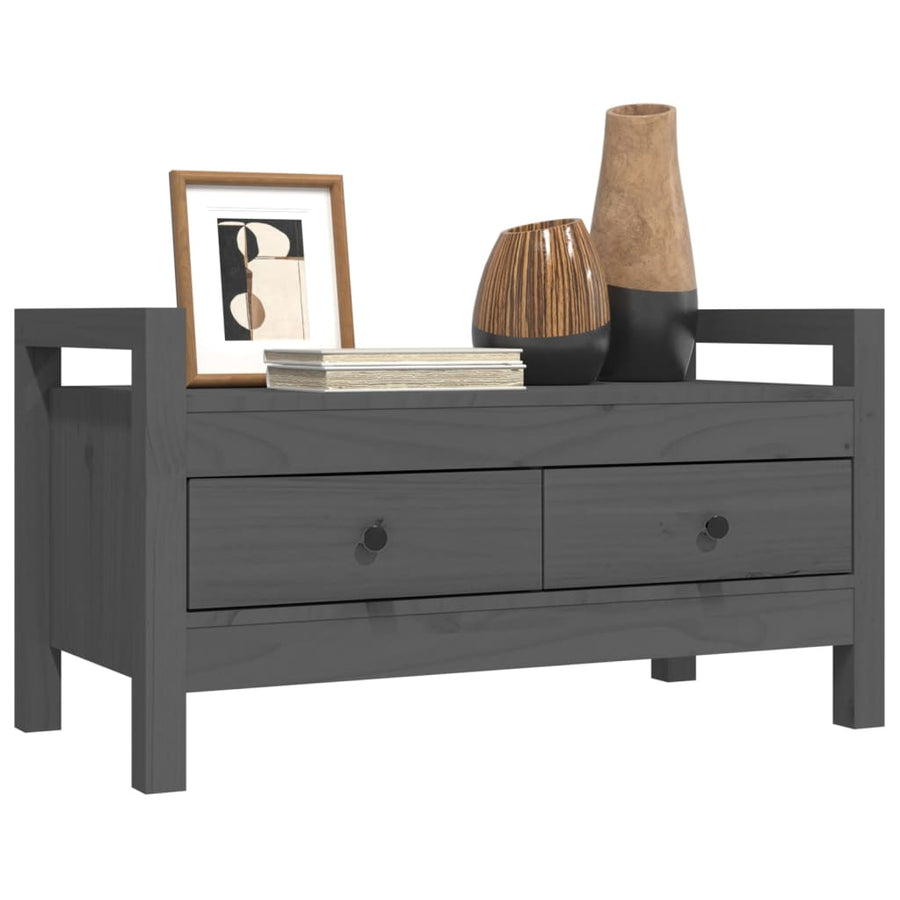 Halbankje 80X40X43 Cm Massief Grenenhout Grijs