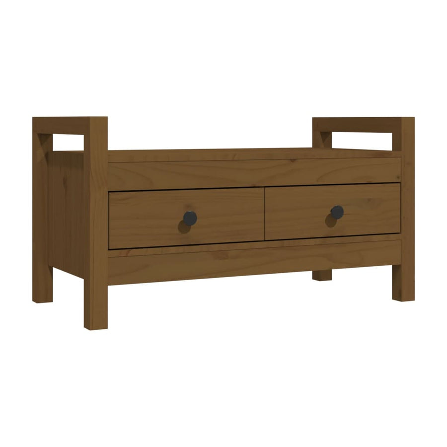 Halbankje 80X40X43 Cm Massief Grenenhout Honingbruin