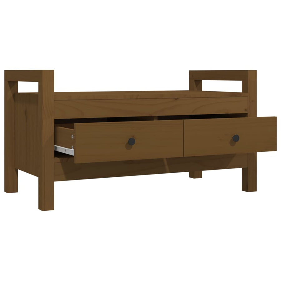 Halbankje 80X40X43 Cm Massief Grenenhout Honingbruin