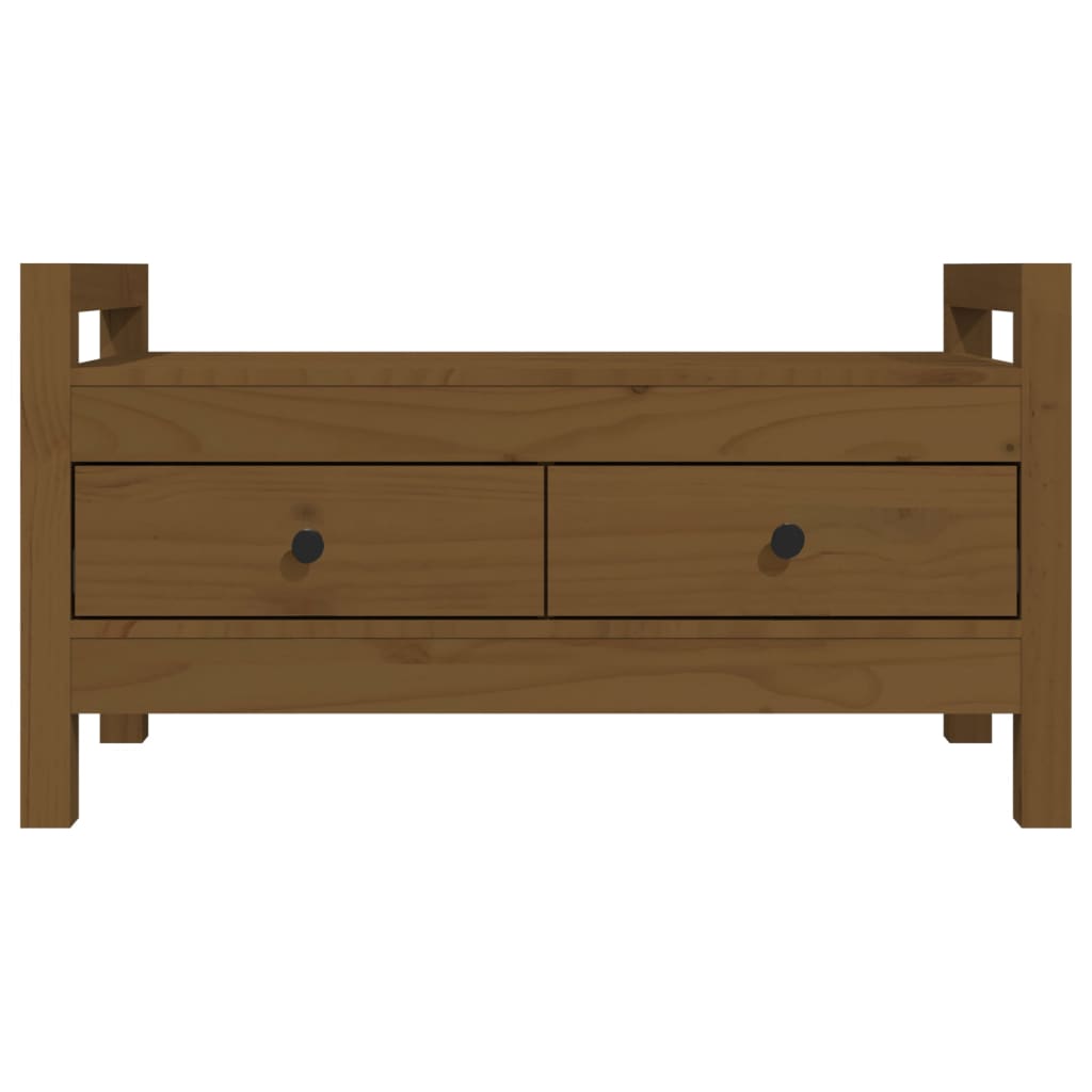 Halbankje 80X40X43 Cm Massief Grenenhout Honingbruin