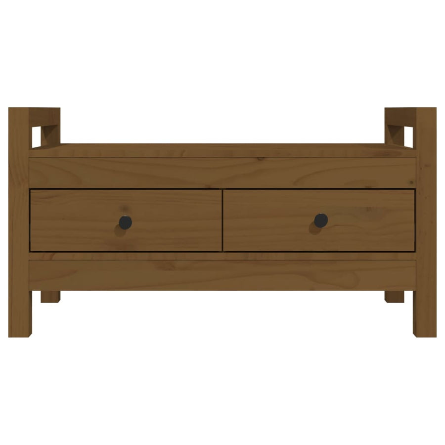 Halbankje 80X40X43 Cm Massief Grenenhout Honingbruin