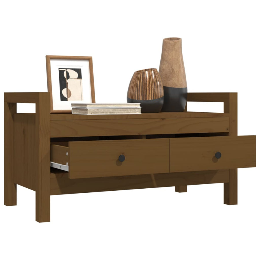 Halbankje 80X40X43 Cm Massief Grenenhout Honingbruin