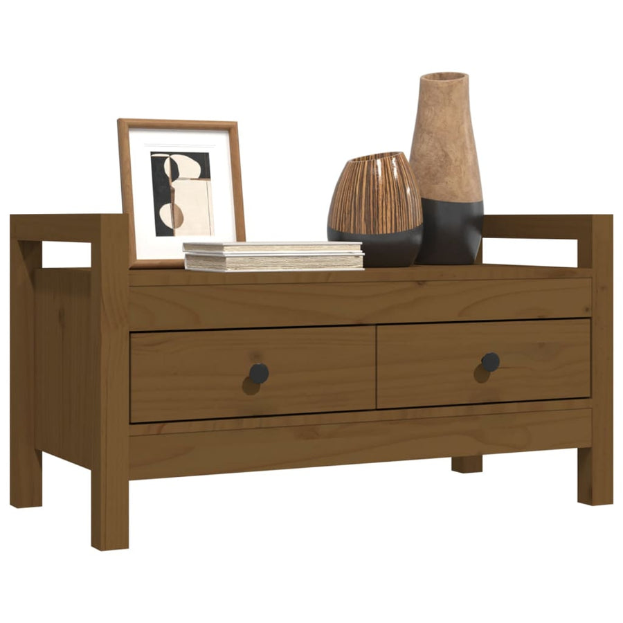 Halbankje 80X40X43 Cm Massief Grenenhout Honingbruin