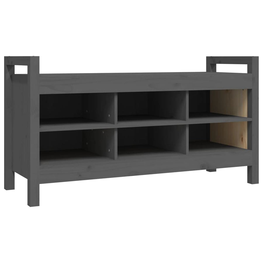 Halbankje 110X40X60 Cm Massief Grenenhout Grijs