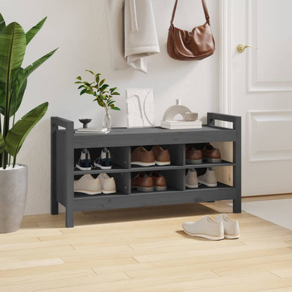 Halbankje 110X40X60 Cm Massief Grenenhout Grijs
