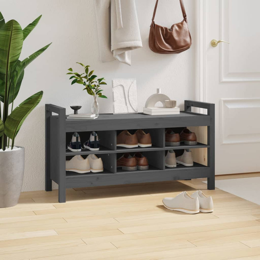 Halbankje 110X40X60 Cm Massief Grenenhout Grijs