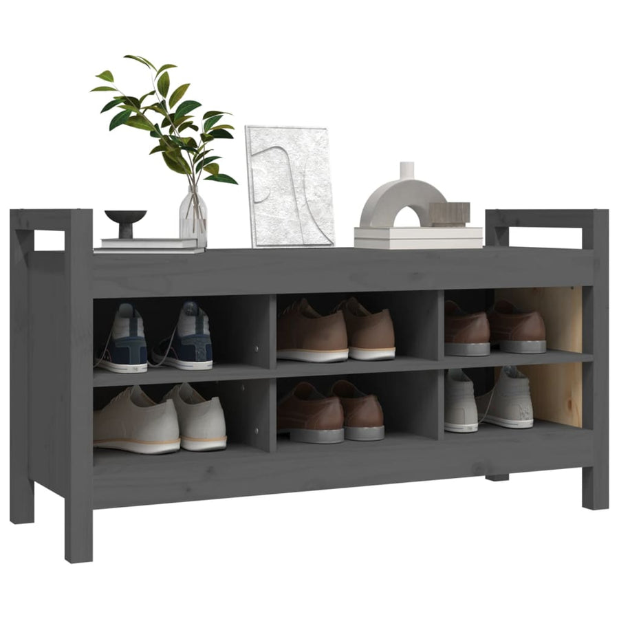 Halbankje 110X40X60 Cm Massief Grenenhout Grijs
