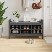 Halbankje 110x40x60 cm massief grenenhout grijs