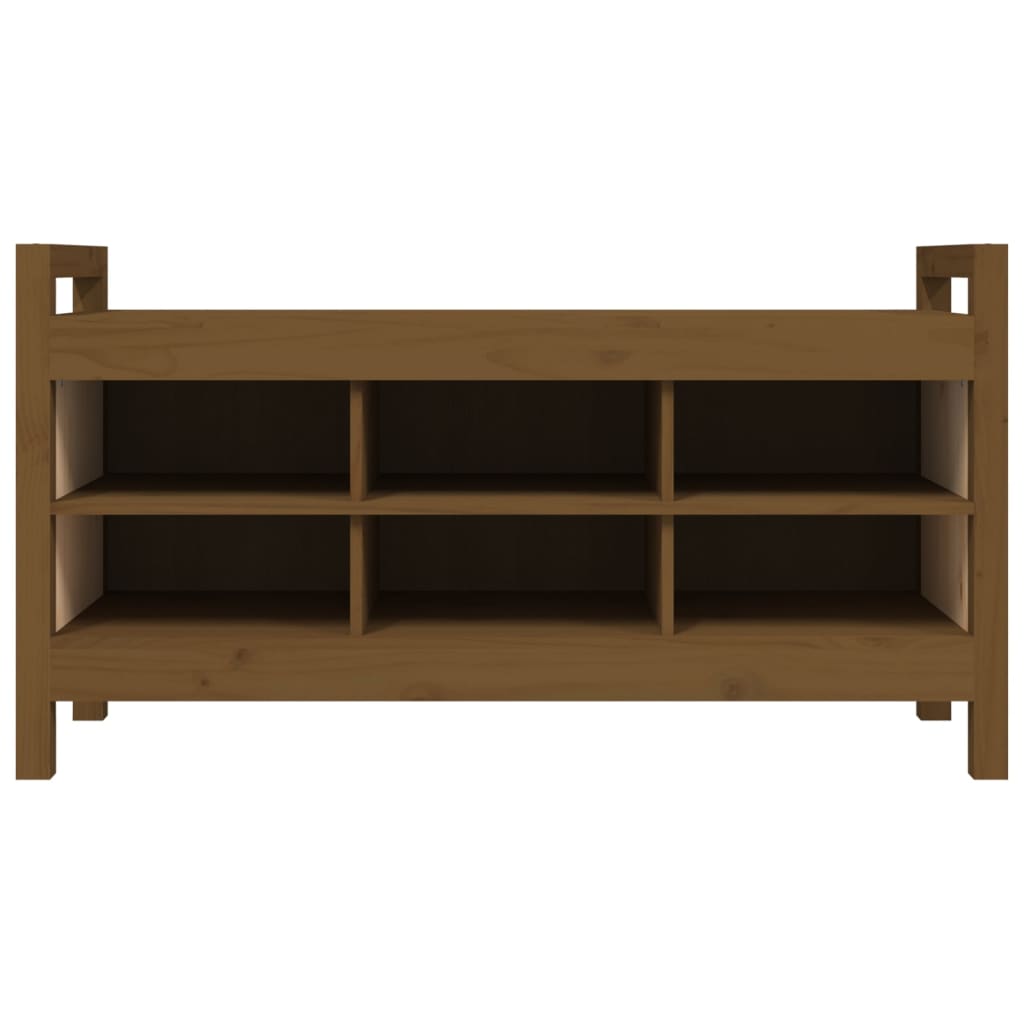Halbankje 110X40X60 Cm Massief Grenenhout Honingbruin