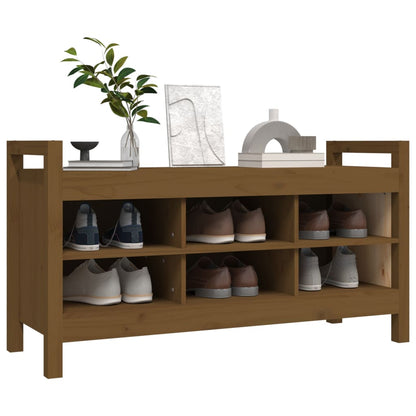 Halbankje 110X40X60 Cm Massief Grenenhout Honingbruin