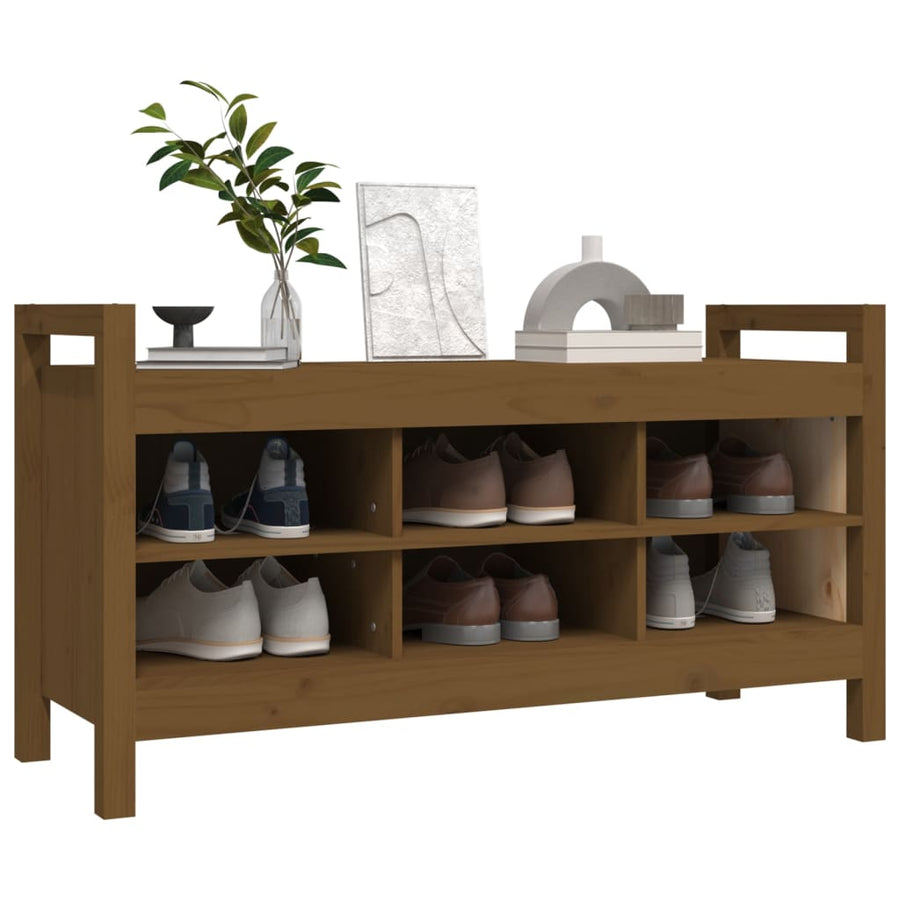 Halbankje 110X40X60 Cm Massief Grenenhout Honingbruin