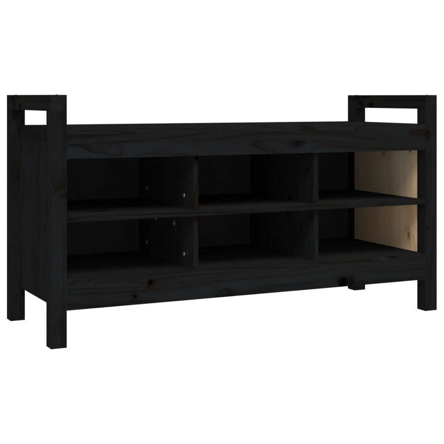 Halbankje 110X40X60 Cm Massief Grenenhout Zwart