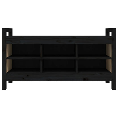 Halbankje 110X40X60 Cm Massief Grenenhout Zwart