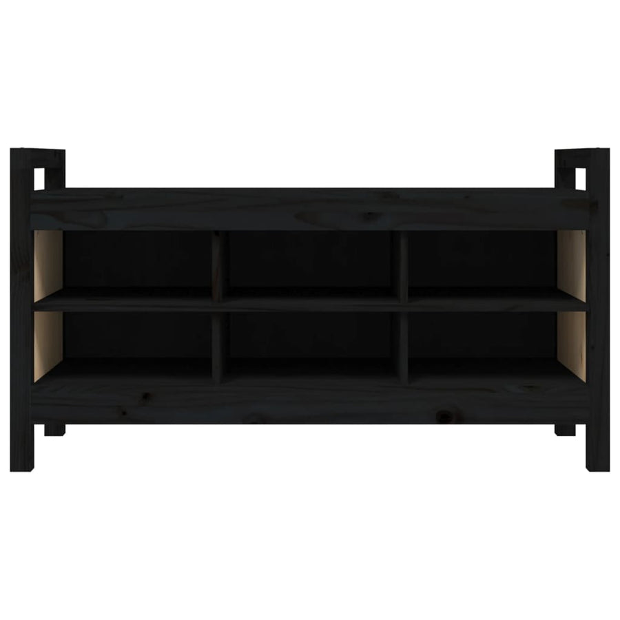 Halbankje 110X40X60 Cm Massief Grenenhout Zwart