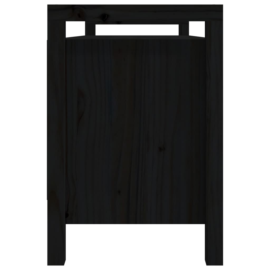 Halbankje 110X40X60 Cm Massief Grenenhout Zwart