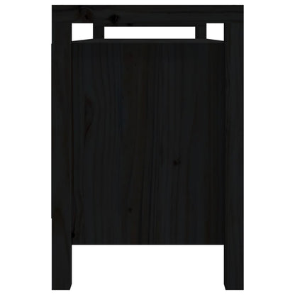 Halbankje 110X40X60 Cm Massief Grenenhout Zwart