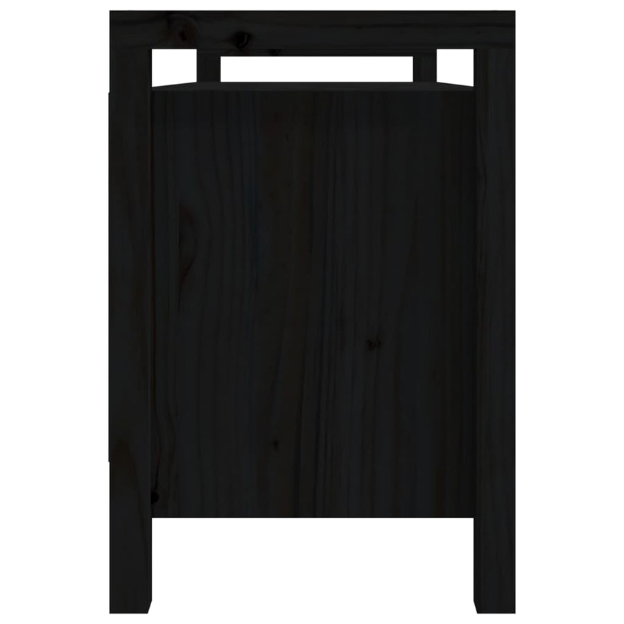 Halbankje 110X40X60 Cm Massief Grenenhout Zwart