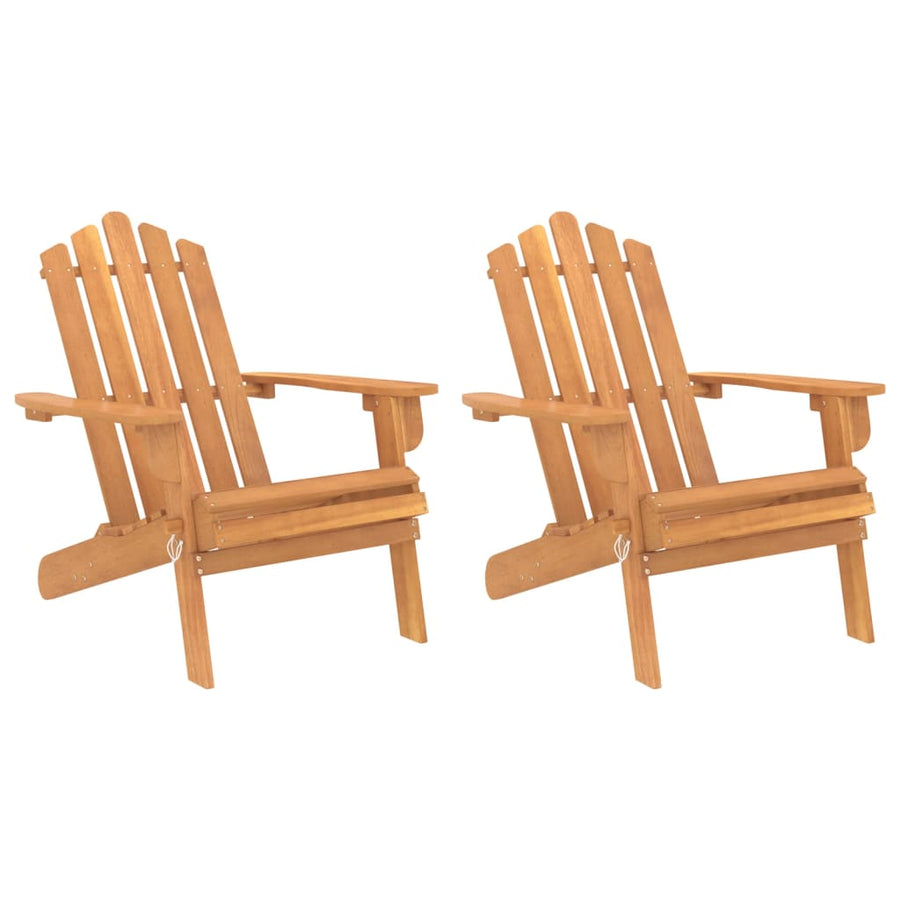Tuinstoelen Adirondack Massief Acaciahout 2 Bruin Zonder voetensteun