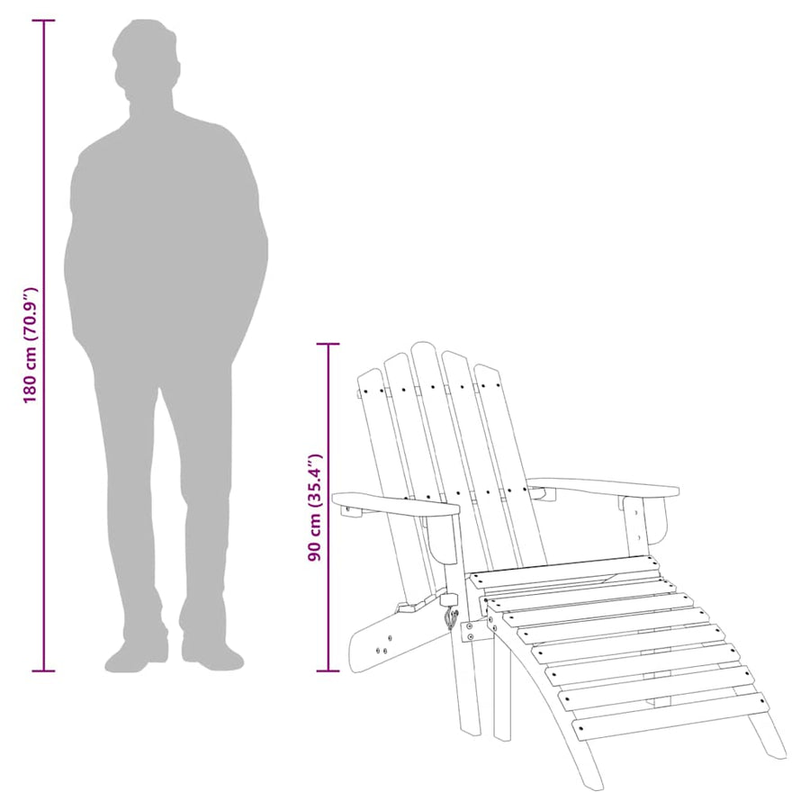 Tuinstoelen Adirondack Met Voetensteunen Acaciahout 2