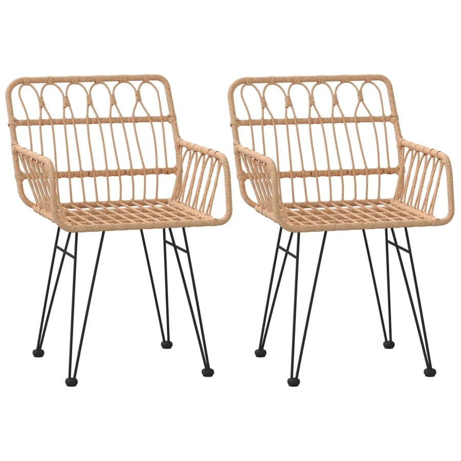 Tuinstoelen Met Armleuning 56X64X80 Cm Pe-Rattan Bruin