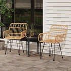 Garden chairs 2 pcs with armrest 56x64x80 cm PE-Poly Rattan