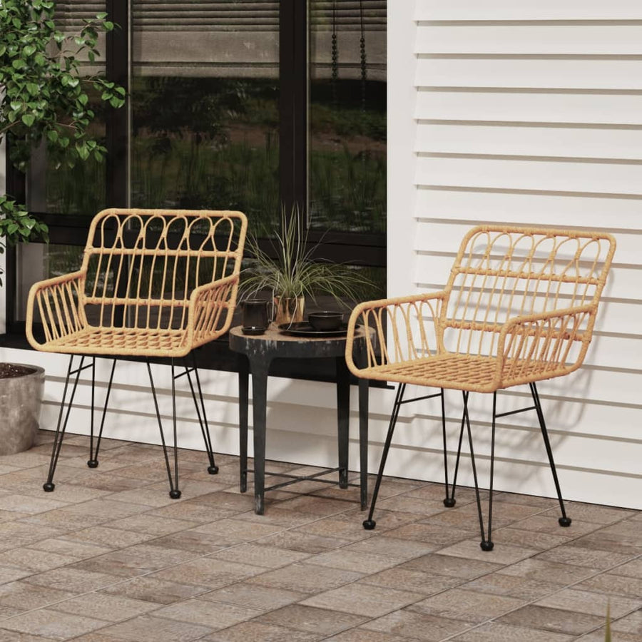 Tuinstoelen Met Armleuning 56X64X80 Cm Pe-Rattan Bruin
