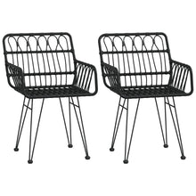 Tuinstoelen Met Armleuning 56X64X80 Cm Pe-Rattan Zwart