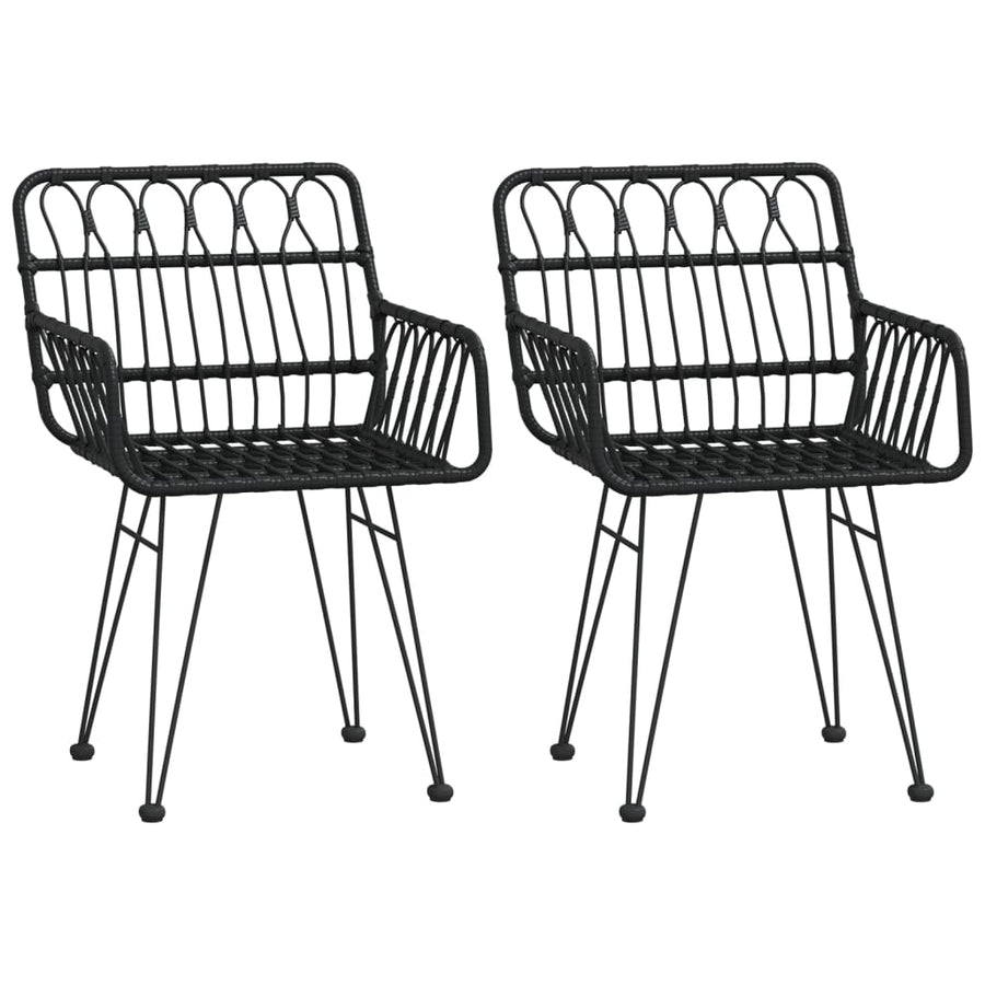 Tuinstoelen Met Armleuning 56X64X80 Cm Pe-Rattan Zwart