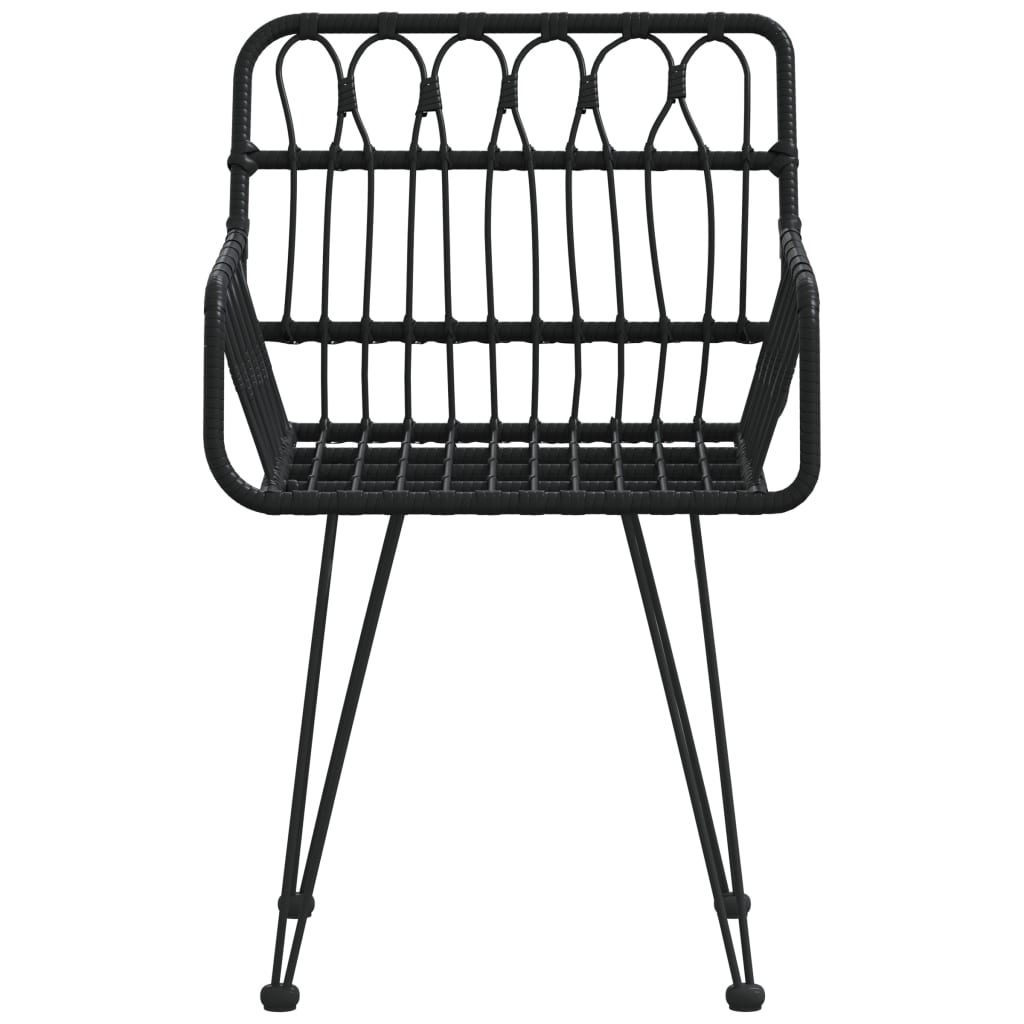 Tuinstoelen Met Armleuning 56X64X80 Cm Pe-Rattan Zwart