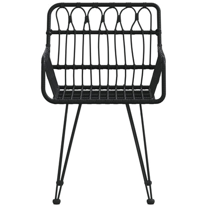 Tuinstoelen Met Armleuning 56X64X80 Cm Pe-Rattan Zwart
