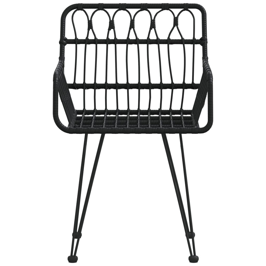 Tuinstoelen Met Armleuning 56X64X80 Cm Pe-Rattan Zwart