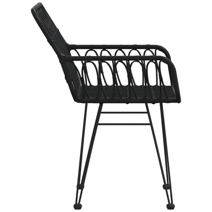 Tuinstoelen Met Armleuning 56X64X80 Cm Pe-Rattan Zwart