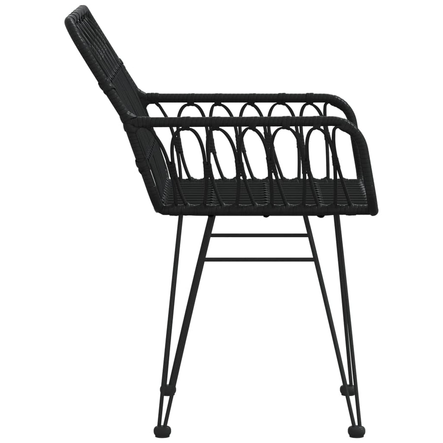Tuinstoelen Met Armleuning 56X64X80 Cm Pe-Rattan Zwart