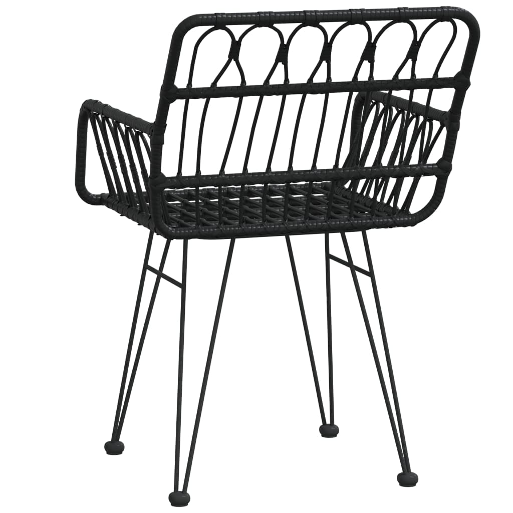 Tuinstoelen Met Armleuning 56X64X80 Cm Pe-Rattan Zwart