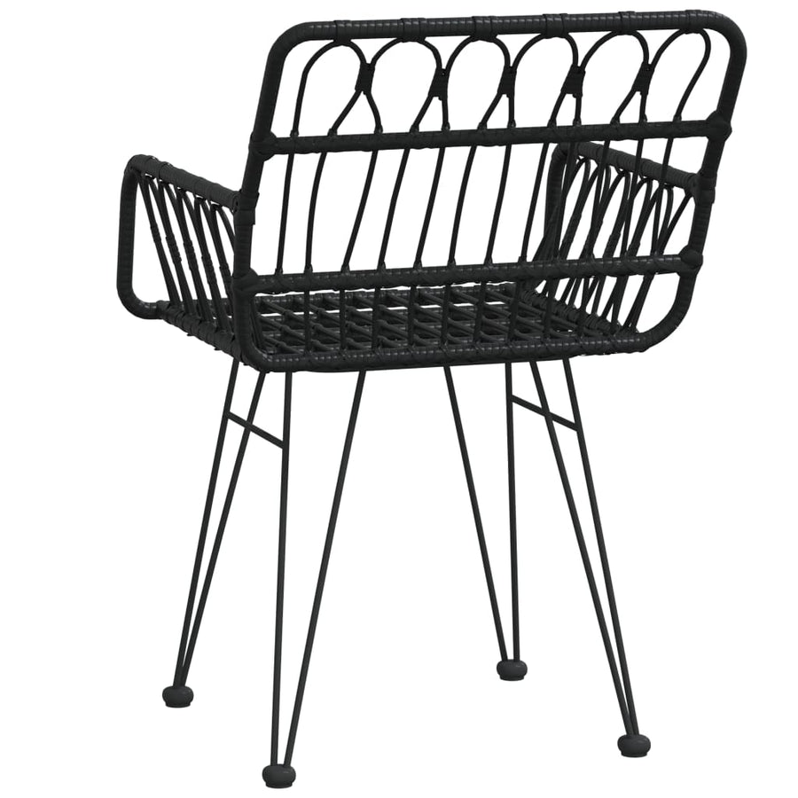 Tuinstoelen Met Armleuning 56X64X80 Cm Pe-Rattan Zwart