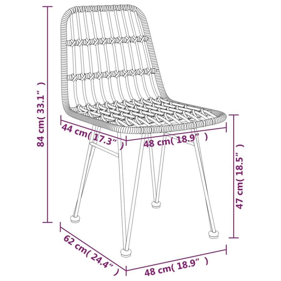 Tuinstoelen 48X6 84 Cm Pe Rattan Zwart