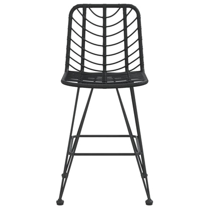Barkrukken 45X56X103,5 Cm Pe-Ratten En Staal Zwart