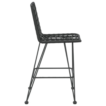 Barkrukken 45X56X103,5 Cm Pe-Ratten En Staal Zwart