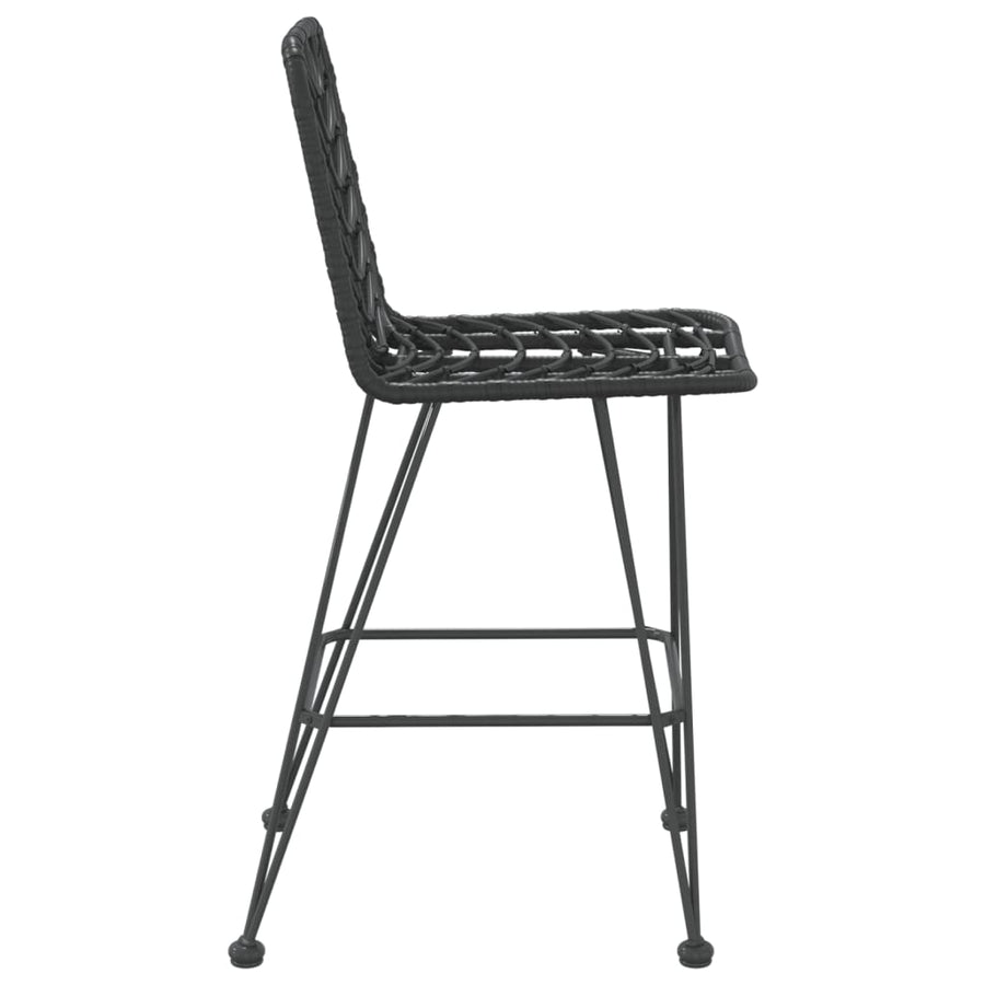Barkrukken 45X56X103,5 Cm Pe-Ratten En Staal Zwart