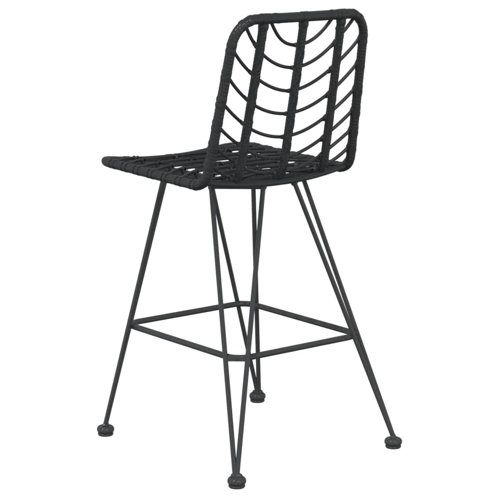 Barkrukken 45X56X103,5 Cm Pe-Ratten En Staal Zwart