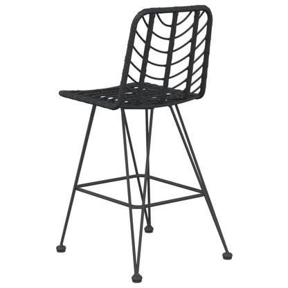 Barkrukken 45X56X103,5 Cm Pe-Ratten En Staal Zwart