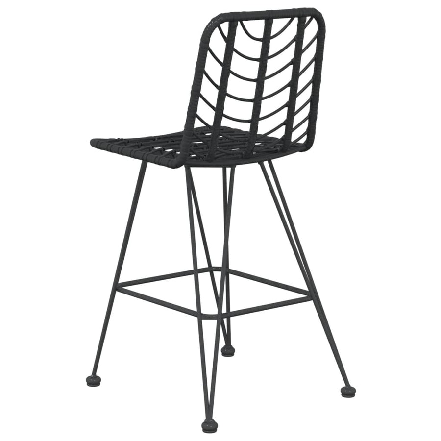 Barkrukken 45X56X103,5 Cm Pe-Ratten En Staal Zwart