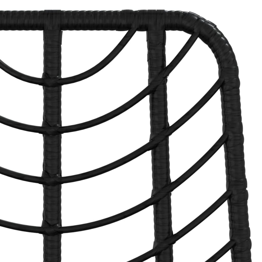 Barkrukken 45X56X103,5 Cm Pe-Ratten En Staal Zwart