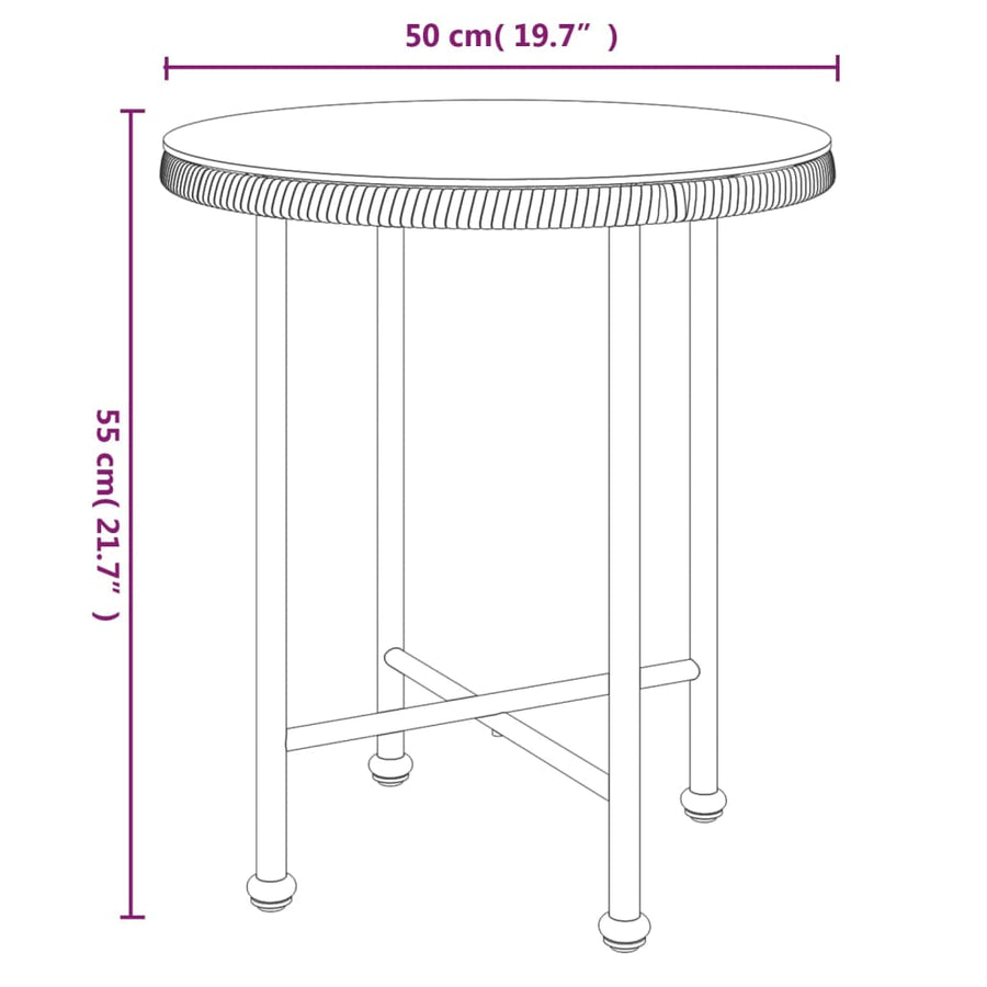 Eettafel Ø50 Cm  Gehard Glas En Staal
